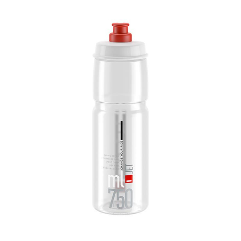 BIDON ELITE JET TRANSPARENT LOGO ROUGE 750 ml - 0190701 - 8020775036051