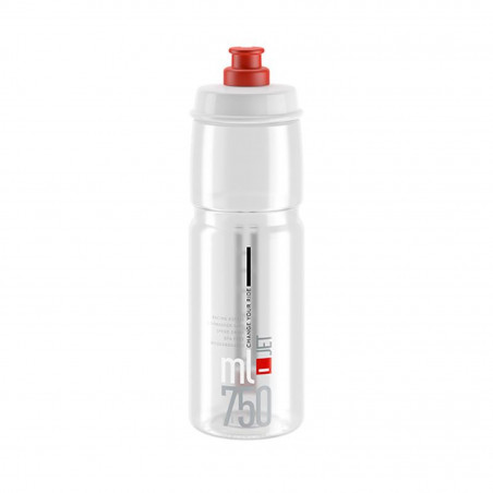 BIDON ELITE JET TRANSPARENT LOGO ROUGE 750 ml - 0190701 - 8020775036051