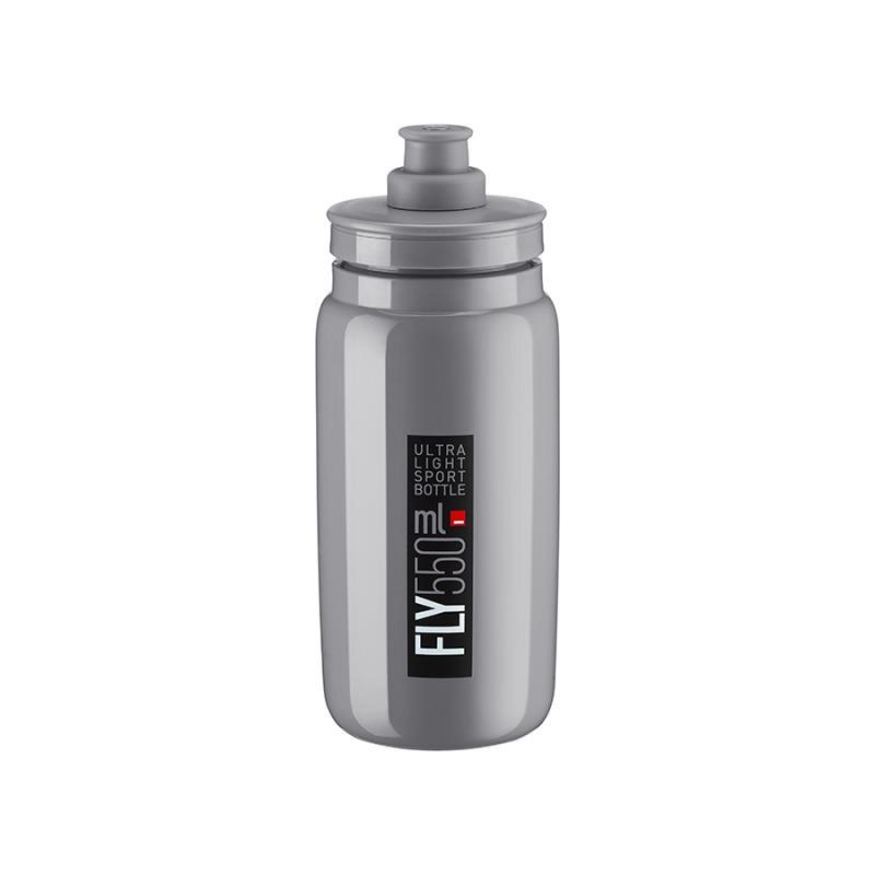 Bidon elite fly gris logo noir 550 ml