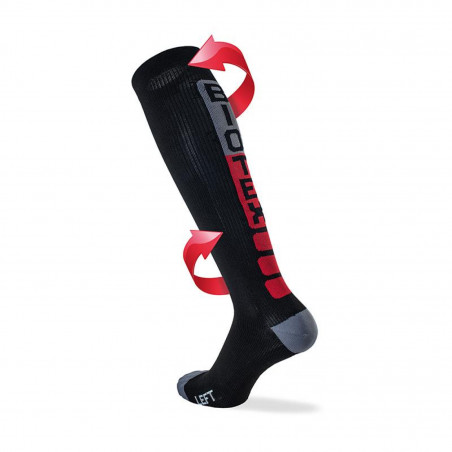 CHAUSSETTES HAUTES BIOTEX COMPRESSION NOIRES/ROUGES TAILLE L - 1030 004 L - 8991030004033