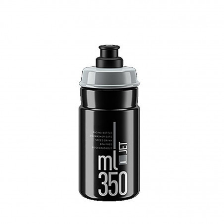 BIDON ELITE JET 350 ml DIAMETRE NOIR LOGO GRIS - 206002 - 8020775038659