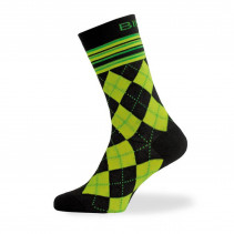 CHAUSSETTES BIOTEX DIAMANTS NOIRES/JAUNE FLUO TAILLE 37-39 - 1012D 477 S - 8991012477015