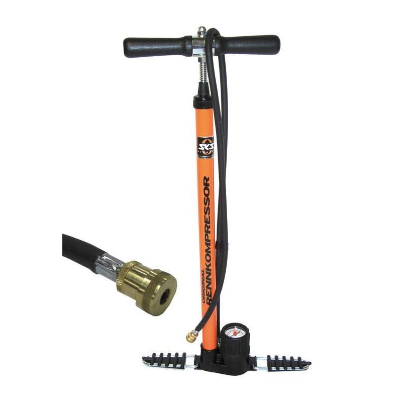POMPE À PIED RENNKOMPRESSOR SKS ORANGE EMBOUT EN LAITON - 10065 - 4002556271428