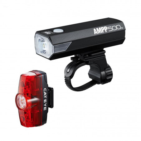 KIT DE LUCES CATEYE AMPP500 RAPID LED USB NEGRO/ROJO - 890-0290 - 4990173034536