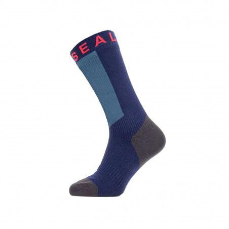 CHAUSSETTES SEALSKINZ SCOULTON WARM WEATHER WP BL./GR./RO. M