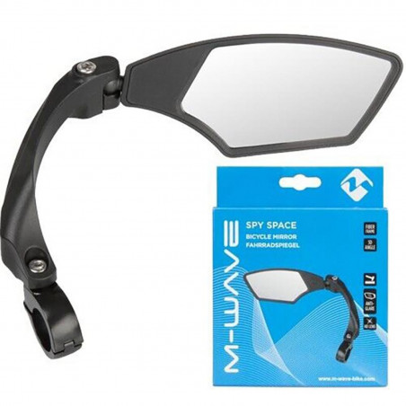 RÉTROVISEUR DROIT M-WAVE SPY SPACE AVEC  22.2 mm ALUMIN.NOIR - 270016 - 887539024611