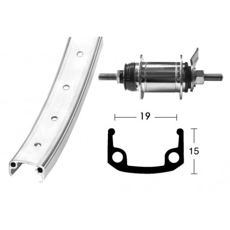 ROUE AR 20X1.75 36T ALU/ZINC SHIMANO 1V FREIN RÉTROPÉDALAGE - 2142002300 - 4032191778112