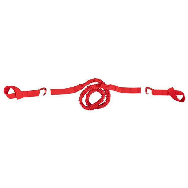 CORDE DE TRACTION M-WAVE TRAIL ROPE AVEC MOUSQUETONS ROUGE