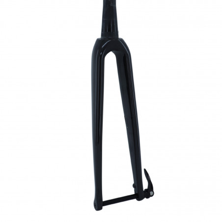FOURCHE ROUTE 700C CARBONE 3K DROITE PIVOT CARBONE CONIQUE LISSE 1"1-2 EN BAS et 1"1-8-28,6 EXTERIEUR, POUR FREIN A DISQUE ET