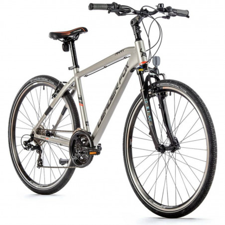 VELO MUSCULAIRE VTC 28 LEADER FOX AWAY HOMME ARGENT MAT 7V CADRE 20,5 POUCES (TAILLE ADULTE 183 à 190 cm) - 8592826033406