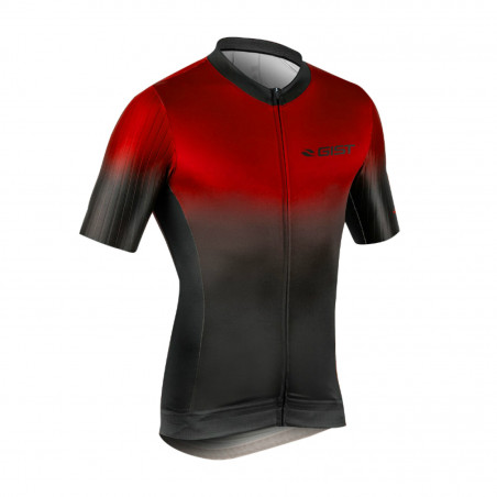 MAILLOT GIST HOMME MANCHES COURTES DIAMOND ZIP TOTAL NOIR-ROUGE    S     -5341 - 8013271313269