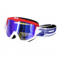 MASQUE-LUNETTES CROSS PROGRIP 3201 FL ATZAKI MULTILAYERED ROUGE-BLANC ECRAN MIROIR BLEU ANTI-RAYURES-ANTI U.V. COMPATIBLE AVEC