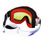 MASQUE-LUNETTES CROSS PROGRIP 3201 FL ATZAKI MULTILAYERED ROUGE-BLANC ECRAN MIROIR BLEU ANTI-RAYURES-ANTI U.V. COMPATIBLE AVEC