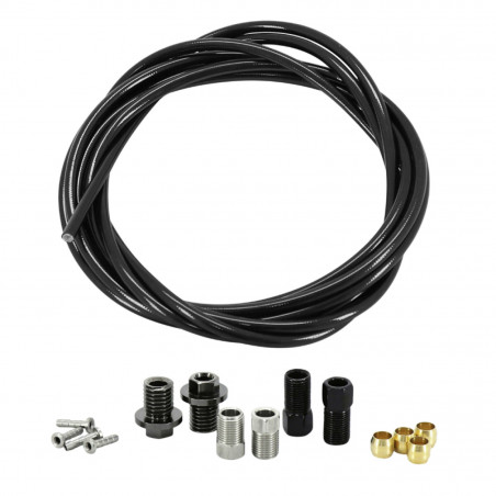 DURITE POUR FREIN A DISQUE TYPE SHIMANO BH90 NOIR  - AVEC 4 OLIVES, 4 PINS, 2 KITS RACCORDS - GAINE HYDRAULIQUE DURA-ACE,
