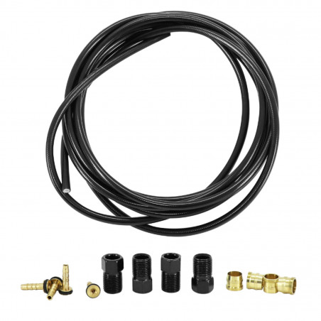 DURITE POUR FREIN A DISQUE TYPE TEKTRO NOIR - AVEC 4 RACCORDS OLIVES ET PINS POUR GAINE HYDRAULIQUE DEORE-ALIVIO-ALTUS