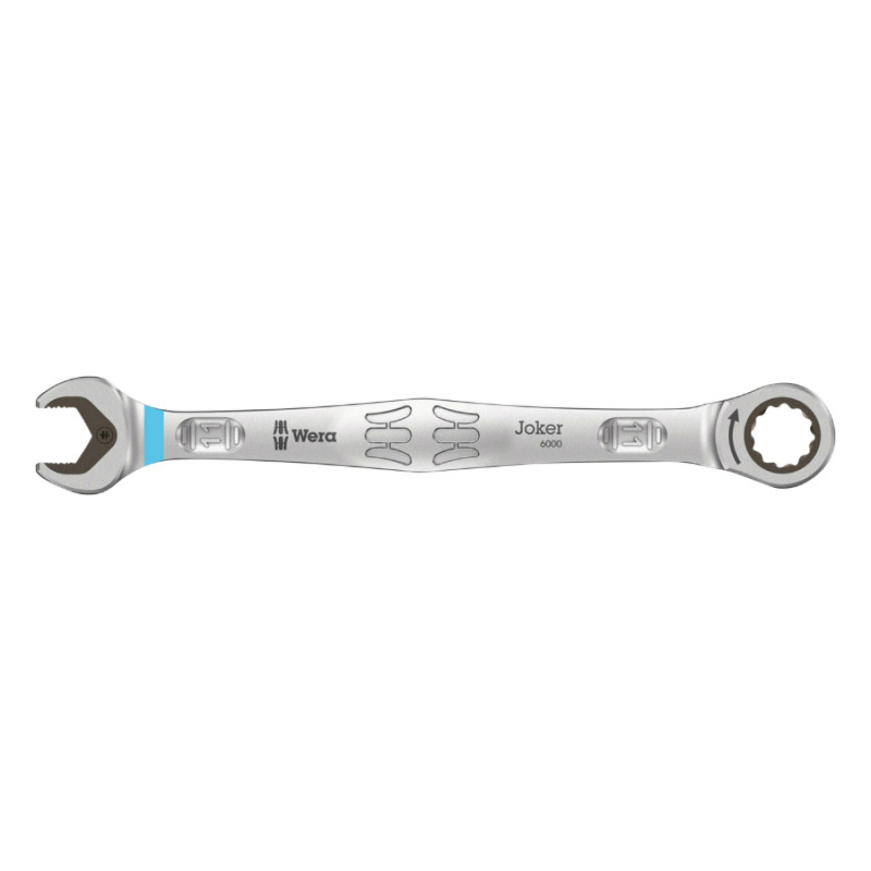 CLE MIXTE A CLIQUET WERA  6000 JOKER 11 mm (AVEC FONCTION RETENUE) CHROME MOLY (VENDU A L'UNITE)  -MARQUE ALLEMANDE POUR LES