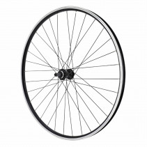 ROUE VTC 700X35 ER10 ARRIERE ALU DOUBLE PAROI MOYEU ROUE LIBRE NOIR BLOCAGE (JANTE AVEC OEILLETS) JANTE 19C 32 RAYONS NOIRS