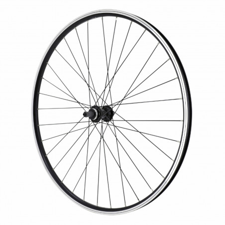 ROUE VTC 700X35 ER10 ARRIERE ALU DOUBLE PAROI MOYEU ROUE LIBRE NOIR BLOCAGE (JANTE AVEC OEILLETS) JANTE 19C 32 RAYONS NOIRS