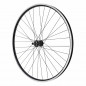 ROUE VTC 700X35 ER10 ARRIERE ALU DOUBLE PAROI MOYEU ROUE LIBRE NOIR BLOCAGE (JANTE AVEC OEILLETS) JANTE 19C 32 RAYONS NOIRS