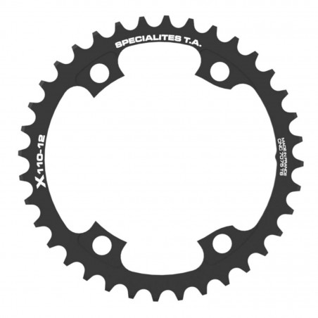 PLATEAU ROUTE 4BRA D.110 POUR SHIMANO ULTEGRA R8100-8170 DURA-ACE R9200-9270 105 R7100 TA X110 46DTS INTERIEUR NOIR 12V. 