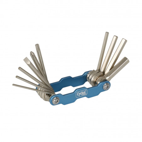 OUTIL MULTIFONCTION CYCLUS 10 FONCTIONS CLE ALLEN 2-2.5-3-4-5-6-8   TOURNEVIS PLAT ET CRUCIFORME   torx T25 (8,3 x 4,0 x 1,9 cm)