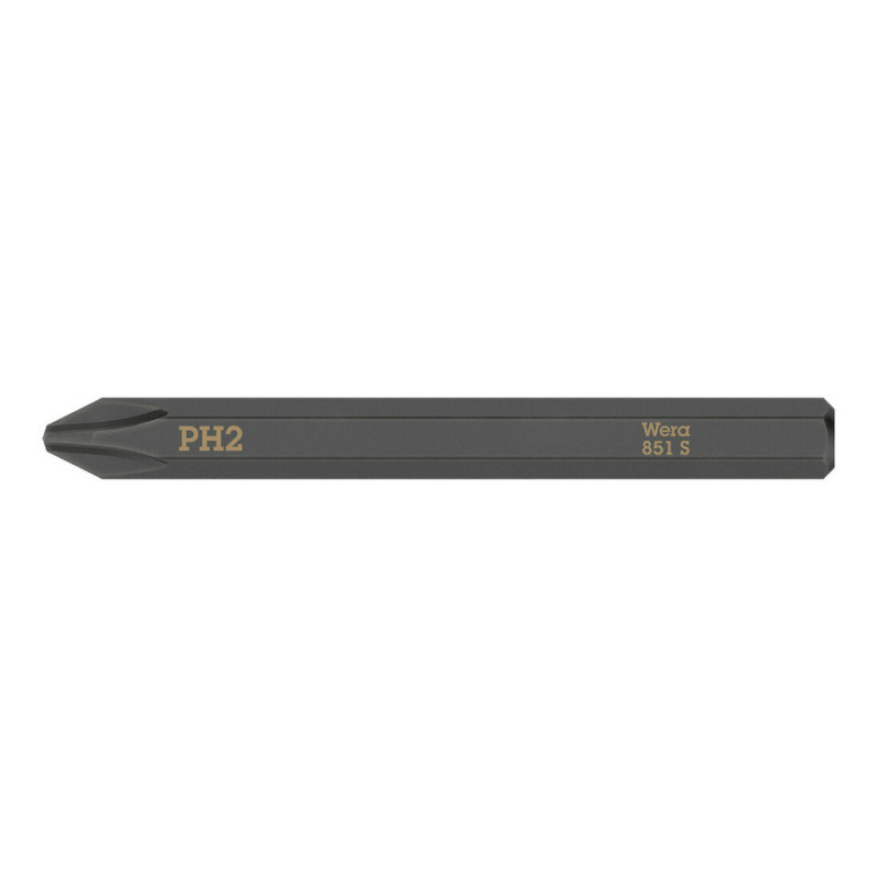 EMBOUTS-LAMES INTERCHANGEABLES DE TOURNEVIS A FRAPPER WERA 851 S 1-4 CRUCIFORME PHILLIPS PH2 L 70 mm  (VENDU A L'UNITE)) 