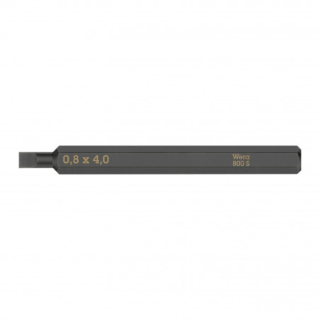 EMBOUTS-LAMES INTERCHANGEABLES DE TOURNEVIS A FRAPPER WERA 800 S 1-4 A FENTE-PLAT 0,8 x 4,0 mm L 70 mm  (VENDU A L'UNITE)) 