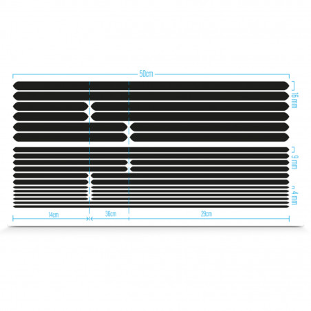 AUTOCOLLANT-STICKER REFLECHISSANT POUR CADRE MODELE BANDES UNIVERSELLES NOIR (BOITE)  -REFLECTIVE BERLIN-
