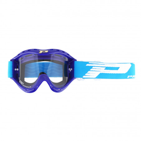 MASQUE-LUNETTES CROSS PROGRIP ENFANT 3101 ATZAKI BLEU ECRAN TRANSPARENT ANTI-BUEE-ANTI-UV