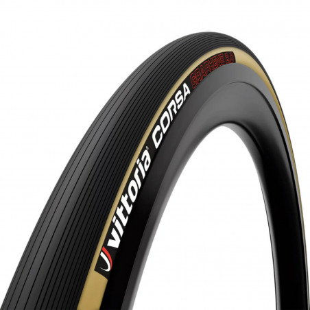PNEU ROUTE 700 X 28 VITTORIA CORSA NOIR-BEIGE GRAPHENE 2.0 TS (28-622) (OFFRE SPECIALE) - 8022530419130