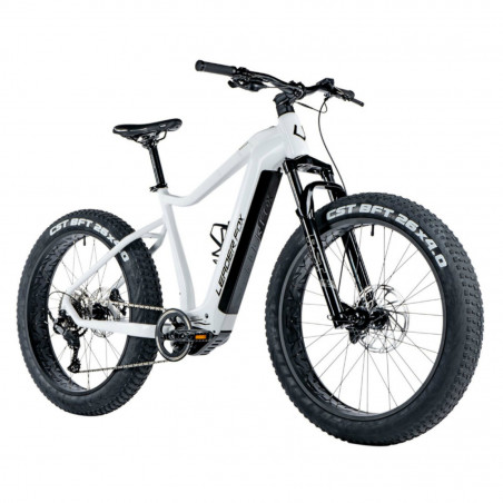VELO ELECTRIQUE-VAE VTT FAT BIKE 26 LEADER FOX BRAGA 2024 BLANC 9V MOTEUR CENTRAL BAFANG M510 36V 95Nm BATTERIE 23,2Ah (20'' -