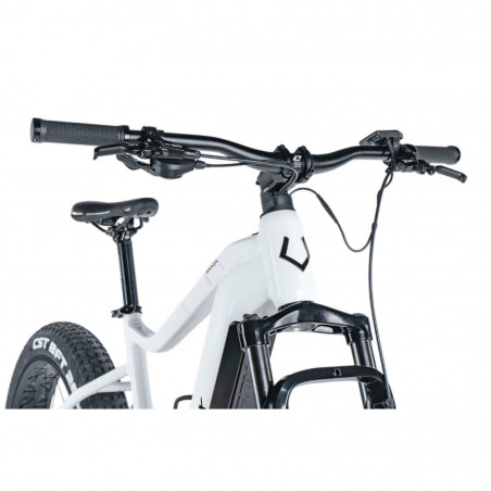 VELO ELECTRIQUE-VAE VTT FAT BIKE 26 LEADER FOX BRAGA 2024 BLANC 9V MOTEUR CENTRAL BAFANG M510 36V 95Nm BATTERIE 23,2Ah (20'' -