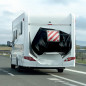 HOUSSE DE PROTECTION VELO NEWTON POUR 2 VELOS SUR PORTE VELO CAMPING-CAR AVEC EMPLACEMENT PANNEAU SIGNALISATION (IMPERMEABLE)