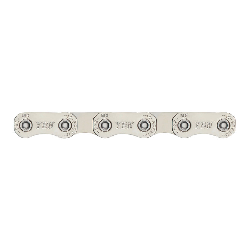 CHAINE VELO 12V. VTT-VAE YBN FLATTOP ARGENT RENFORCE 136 MAILLONS COMPATIBLE SHIMANO ET SRAM - 3700948293041
