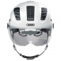 CASQUE VELO ADULTE ABUS URBAIN HYBAN 2.0 ACE BLANC POLAIRE ECLAIRAGE INTEGRE TAILLE L (56-61cm) REGLAGE MOLETTE - 4003318869983