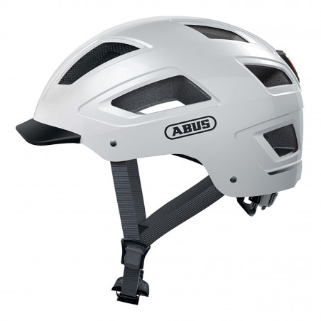 CASQUE VELO ADULTE ABUS URBAIN HYBAN 2.0 BLANC POLAIRE ECLAIRAGE INTEGRE TAILLE L (56-61cm) REGLAGE MOLETTE - 4003318869037