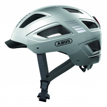 CASQUE VELO ADULTE ABUS URBAIN HYBAN 2.0 ARGENT ECLAIRAGE INTEGRE TAILLE L (56-61cm) REGLAGE MOLETTE - 4003318869150