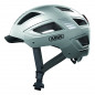 CASQUE VELO ADULTE ABUS URBAIN HYBAN 2.0 ARGENT ECLAIRAGE INTEGRE TAILLE L (56-61cm) REGLAGE MOLETTE - 4003318869150