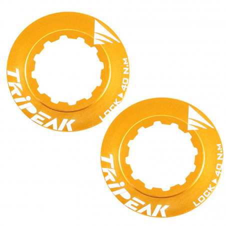 ECROU DISQUE DE FREIN CENTER LOCK TRIPEAK ALUMINIUM ULTRA LEGER 7g OR - SERRAGE INTERNE (VENDU A LA PAIRE) - 4710243294352