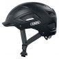 CASQUE VELO ADULTE ABUS URBAIN HYBAN 2.0 VELOURS NOIR ECLAIRAGE INTEGRE TAILLE L (56-61cm) REGLAGE MOLETTE - 4003318869006