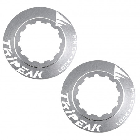 ECROU DISQUE DE FREIN CENTER LOCK TRIPEAK ALUMINIUM ULTRA LEGER 7g ARGENT - SERRAGE INTERNE (VENDU A LA PAIRE) - 4710243294420