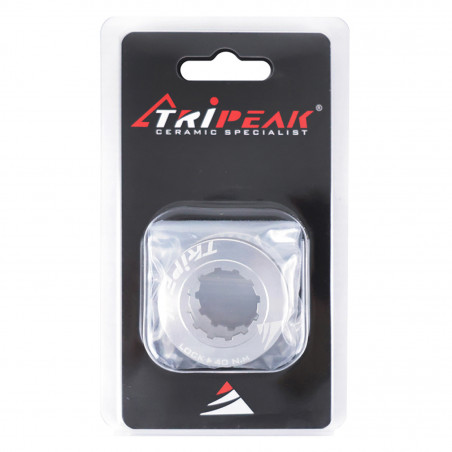 ECROU DISQUE DE FREIN CENTER LOCK TRIPEAK ALUMINIUM ULTRA LEGER 7g ARGENT - SERRAGE INTERNE (VENDU A LA PAIRE) - 4710243294420
