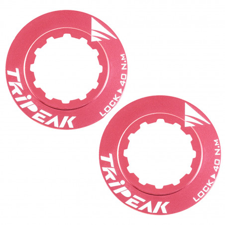 ECROU DISQUE DE FREIN CENTER LOCK TRIPEAK ALUMINIUM ULTRA LEGER 7g ROSE - SERRAGE INTERNE (VENDU A LA PAIRE) - 4710243294406
