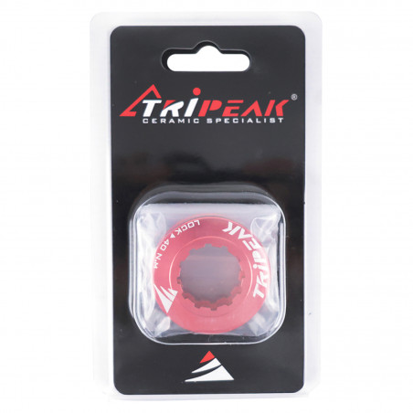 ECROU DISQUE DE FREIN CENTER LOCK TRIPEAK ALUMINIUM ULTRA LEGER 7g ROSE - SERRAGE INTERNE (VENDU A LA PAIRE) - 4710243294406