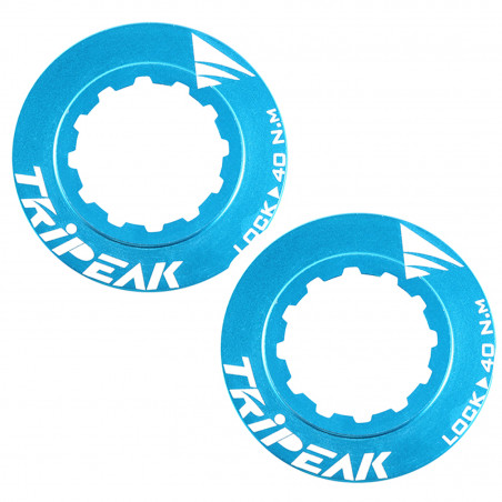 ECROU DISQUE DE FREIN CENTER LOCK TRIPEAK ALUMINIUM ULTRA LEGER 7g BLEU CLAIR - SERRAGE INTERNE (VENDU A LA PAIRE) -
