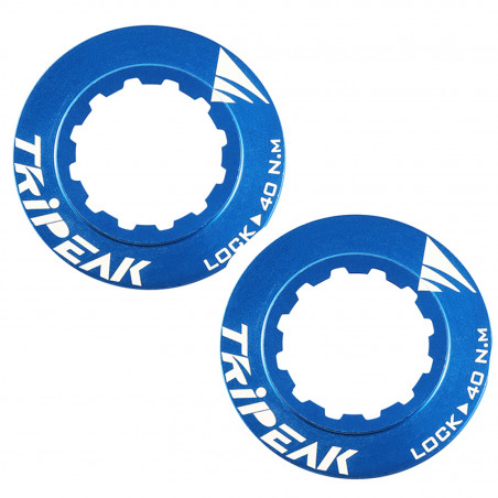 ECROU DISQUE DE FREIN CENTER LOCK TRIPEAK ALUMINIUM ULTRA LEGER 7g BLEU FONCE - SERRAGE INTERNE (VENDU A LA PAIRE) -