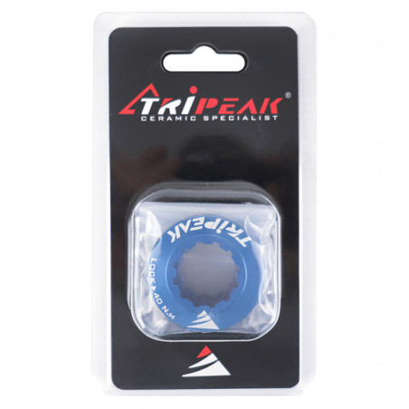 ECROU DISQUE DE FREIN CENTER LOCK TRIPEAK ALUMINIUM ULTRA LEGER 7g BLEU FONCE - SERRAGE INTERNE (VENDU A LA PAIRE) -