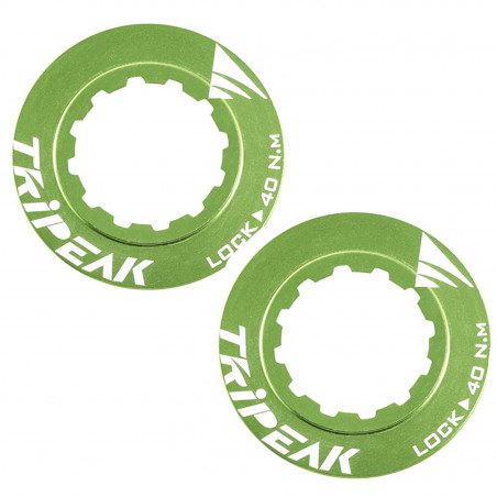 ECROU DISQUE DE FREIN CENTER LOCK TRIPEAK ALUMINIUM ULTRA LEGER 7g VERT - SERRAGE INTERNE (VENDU A LA PAIRE) - 4710243294369