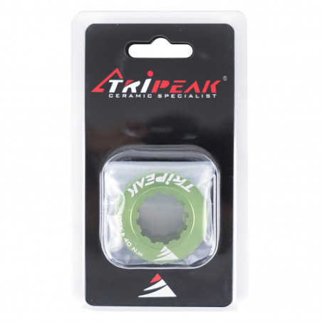 ECROU DISQUE DE FREIN CENTER LOCK TRIPEAK ALUMINIUM ULTRA LEGER 7g VERT - SERRAGE INTERNE (VENDU A LA PAIRE) - 4710243294369