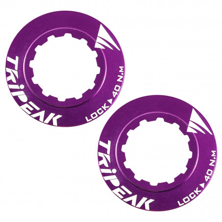 ECROU DISQUE DE FREIN CENTER LOCK TRIPEAK ALUMINIUM ULTRA LEGER 7g VIOLET - SERRAGE INTERNE (VENDU A LA PAIRE) - 4710243294390